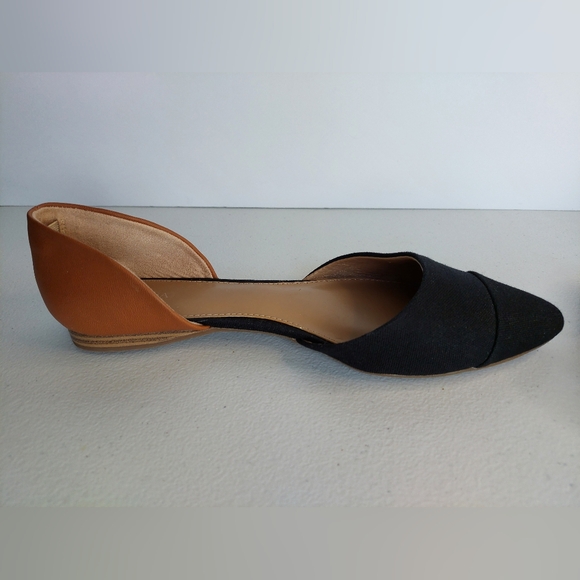Merona Brand Woman's Shoe Flats US SZ 8.5  2-Tone Brown & Black Pointed Toe - Picture 9 of 12